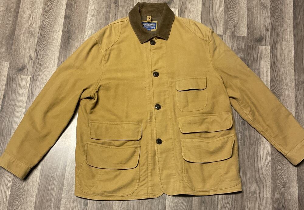 VTG Pendleton Brownsville Canvas Barn Jacket Mens XL Duck Tan 100% Cotton Coat